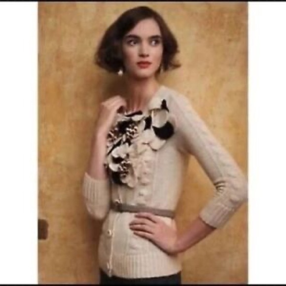 Anthropologie Sweaters - Anthropologie Yellow bird dimensional petals cardigan. Size S